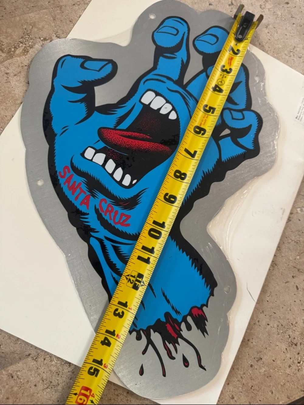 Santa Cruz Skateboards Blue Screaming Hand Metal Wall Art - 2 Available - Picture 2 of 2